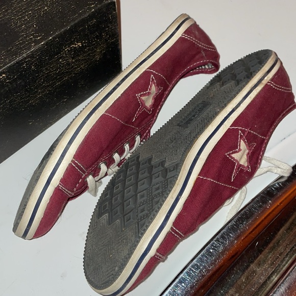 Vintage Women's CONVERSE ONE STAR Red Canvas Sneakers/Shoes-Low Top-Size 8.5 - Picture 5 of 6